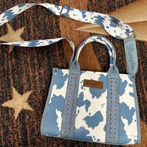 Wrangler Blue Cow Print Purse